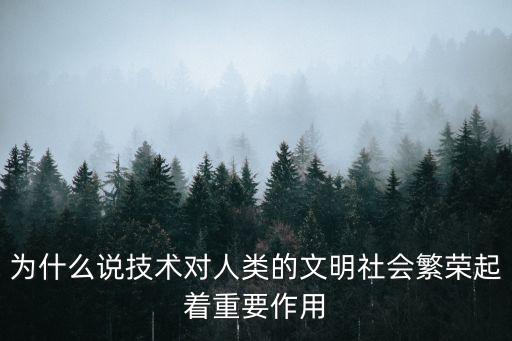 為什么說技術對人類的文明社會繁榮起著重要作用