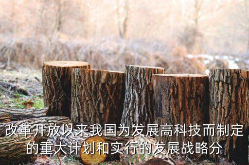 改革開放以來我國為發(fā)展高科技而制定的重大計劃和實行的發(fā)展戰(zhàn)略分