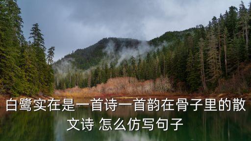 白鷺實(shí)在是一首詩(shī)一首韻在骨子里的散文詩(shī) 怎么仿寫(xiě)句子