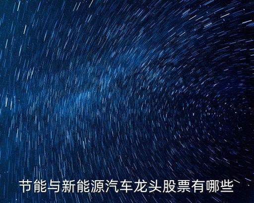 節(jié)能與新能源汽車龍頭股票有哪些