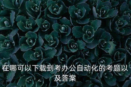 在哪可以下載到考辦公自動化的考題以及答案