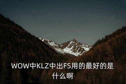 WOW中KLZ中出FS用的最好的是什么啊