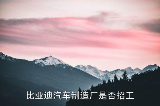 比亞迪廠招工，比亞迪招工嗎