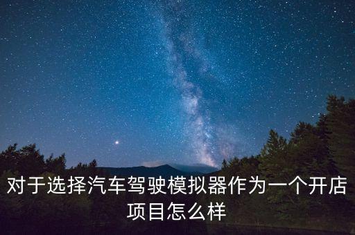 對于選擇汽車駕駛模擬器作為一個開店項目怎么樣