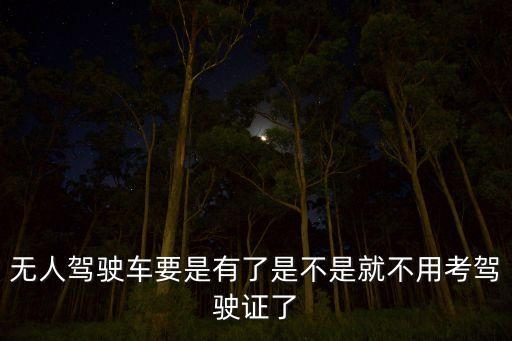 無人駕駛車要是有了是不是就不用考駕駛證了