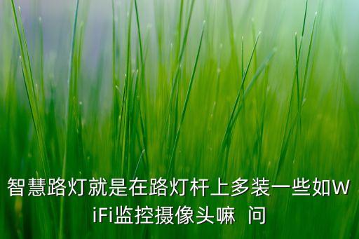 智慧路燈就是在路燈桿上多裝一些如WiFi監(jiān)控?cái)z像頭嘛  問