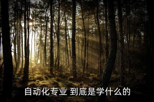 自動化專業(yè) 到底是學什么的