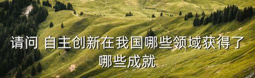 請問 自主創(chuàng)新在我國哪些領(lǐng)域獲得了哪些成就