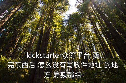 kickstarter眾籌平臺(tái) 買完東西后 怎么沒有寫收件地址 的地方 籌款都結(jié)