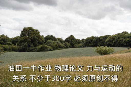 油田一中作業(yè) 物理論文 力與運(yùn)動(dòng)的關(guān)系 不少于300字 必須原創(chuàng)不得