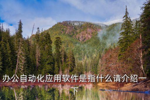 辦公自動(dòng)化應(yīng)用軟件是指什么請(qǐng)介紹一下