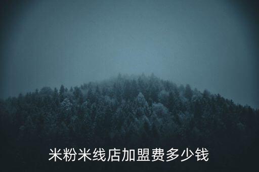 米粉米線店加盟費(fèi)多少錢