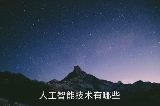 人工智能技術(shù)有哪些