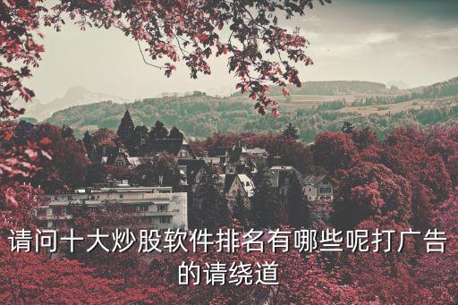 請問十大炒股軟件排名有哪些呢打廣告的請繞道