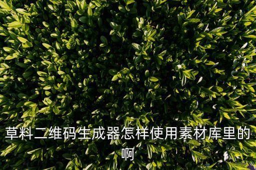 材料二維碼生成器，草料二維碼生成器怎樣使用素材庫(kù)里的啊
