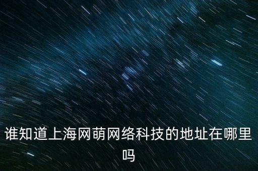 上海網(wǎng)萌網(wǎng)絡(luò)科技有限公司官網(wǎng)，誰知道上海網(wǎng)萌網(wǎng)絡(luò)科技的地址在哪里嗎