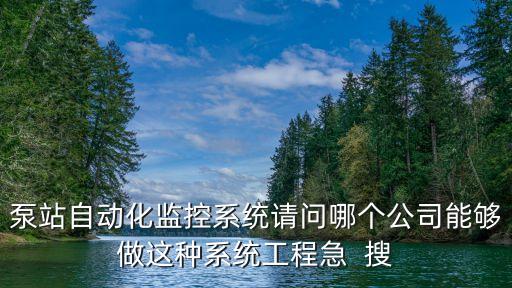 泵站自動化監(jiān)控系統(tǒng)請問哪個公司能夠做這種系統(tǒng)工程急  搜