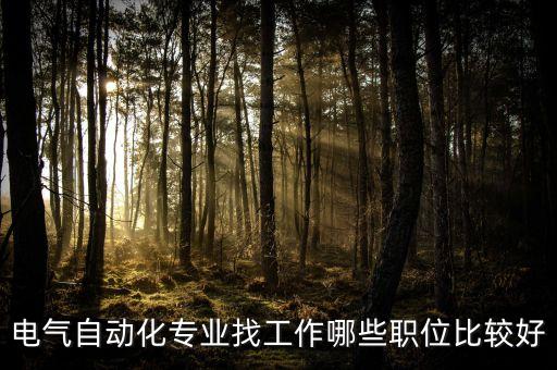電氣自動(dòng)化專業(yè)找工作哪些職位比較好