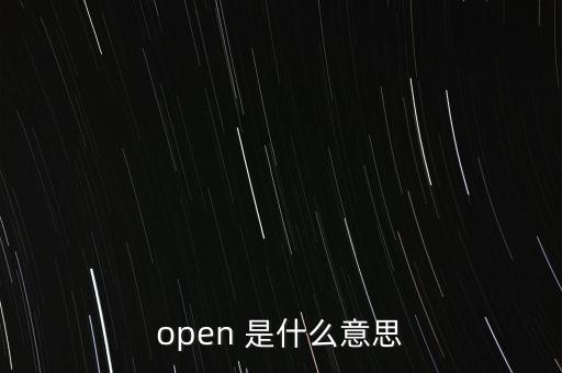 open 是什么意思