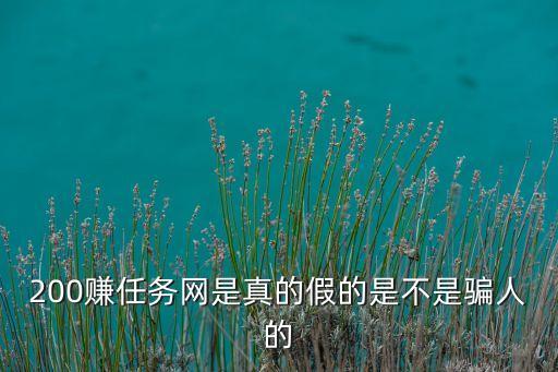 200賺任務(wù)網(wǎng)是真的假的是不是騙人的