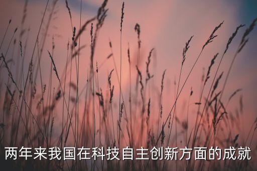 兩年來我國在科技自主創(chuàng)新方面的成就