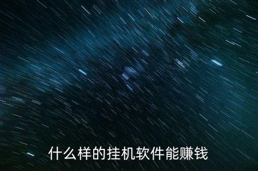什么樣的掛機軟件能賺錢