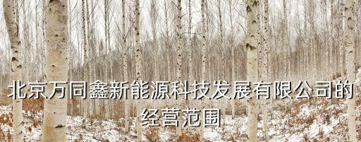 北京萬(wàn)同鑫新能源科技發(fā)展有限公司的經(jīng)營(yíng)范圍