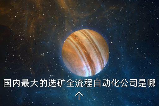 國內(nèi)最大的選礦全流程自動化公司是哪個