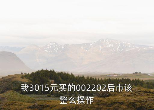 我3015元買的002202后市該整么操作