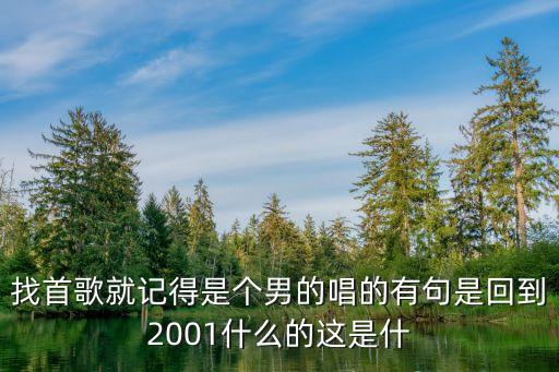 找首歌就記得是個男的唱的有句是回到2001什么的這是什