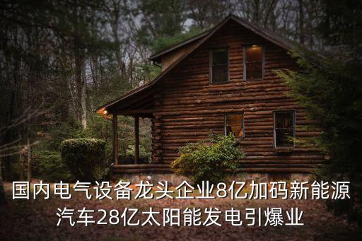 國(guó)內(nèi)電氣設(shè)備龍頭企業(yè)8億加碼新能源汽車28億太陽能發(fā)電引爆業(yè)