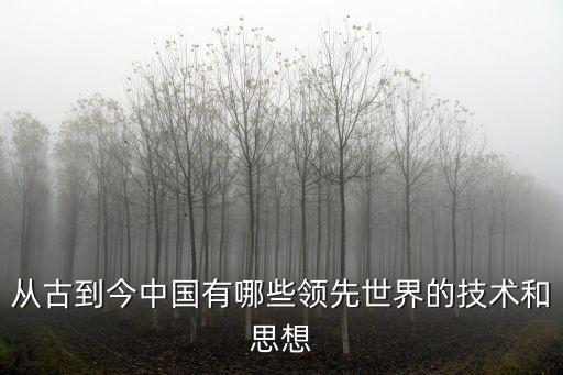 從古到今中國有哪些領(lǐng)先世界的技術(shù)和思想