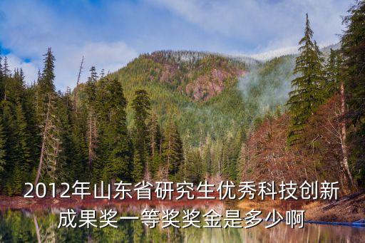 2012年山東省研究生優(yōu)秀科技創(chuàng)新成果獎(jiǎng)一等獎(jiǎng)獎(jiǎng)金是多少啊