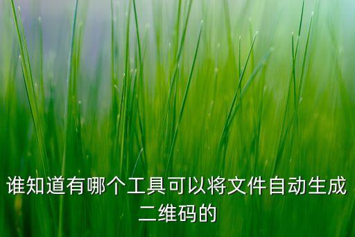誰知道有哪個工具可以將文件自動生成二維碼的