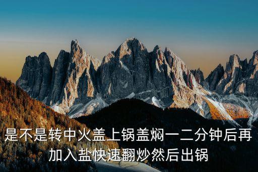 是不是轉(zhuǎn)中火蓋上鍋蓋燜一二分鐘后再加入鹽快速翻炒然后出鍋
