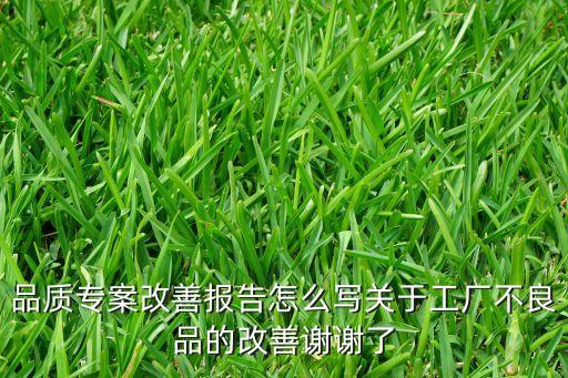 品質(zhì)專案改善報(bào)告怎么寫關(guān)于工廠不良品的改善謝謝了
