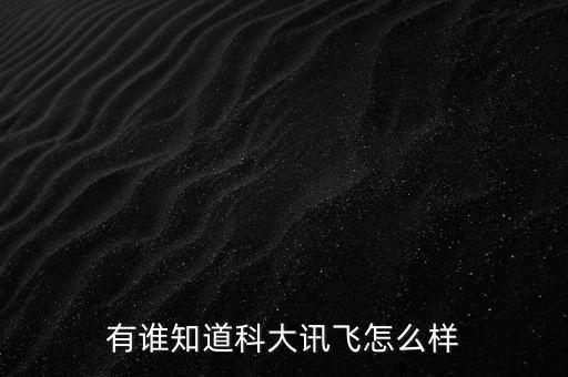 有誰(shuí)知道科大訊飛怎么樣