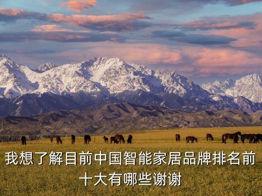 我想了解目前中國智能家居品牌排名前十大有哪些謝謝