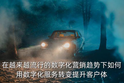 在越來(lái)越流行的數(shù)字化營(yíng)銷(xiāo)趨勢(shì)下如何用數(shù)字化服務(wù)轉(zhuǎn)變提升客戶體