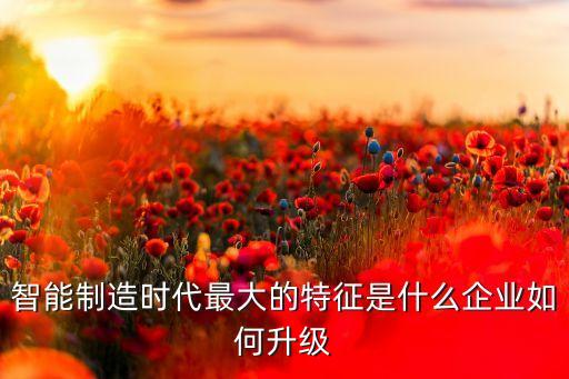 智能制造時代最大的特征是什么企業(yè)如何升級