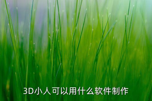 3D小人可以用什么軟件制作