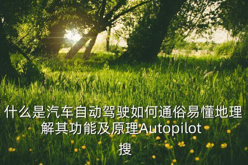什么是汽車自動(dòng)駕駛?cè)绾瓮ㄋ滓锥乩斫馄涔δ芗霸鞟utopilot  搜
