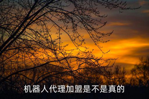 機(jī)器人代理加盟是不是真的
