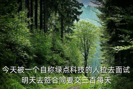 今天被一個自稱綠點科技的人拉去面試明天去簽合同要交三百每天