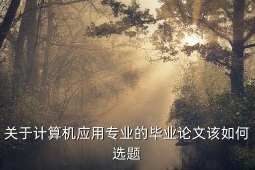 關于計算機應用專業(yè)的畢業(yè)論文該如何選題