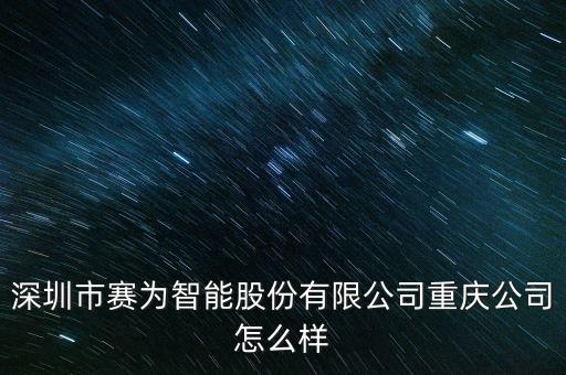 深圳市賽為智能股份有限公司重慶公司怎么樣