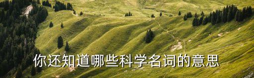 你知道下面這些科技名詞的含義嗎，誰知道科技的含義和內(nèi)容啊急