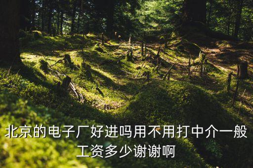 北京的電子廠好進嗎用不用打中介一般工資多少謝謝啊