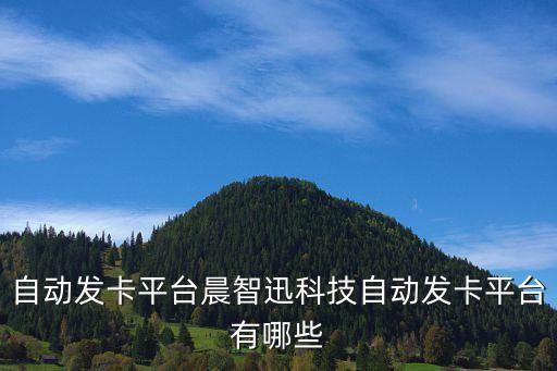 自動(dòng)發(fā)卡平臺(tái)晨智迅科技自動(dòng)發(fā)卡平臺(tái)有哪些