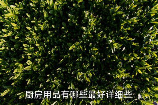 廚房用品大全明細(xì)表，廚房用品大全